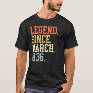 Camiseta Legenda Desde Março De 1936 Para Homens Março De 1