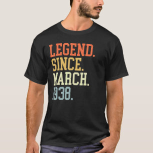 Camiseta Legenda Desde Março De 1938 Para Homens Março De 1
