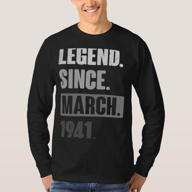 Camiseta Legenda desde março de 1941 Aniversário 82ª Decora (Frente)