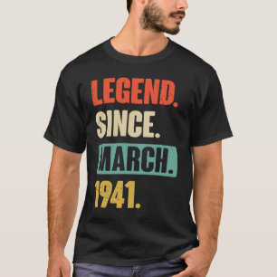 Camiseta Legenda desde março de 1941 Aniversário 82ª Decora