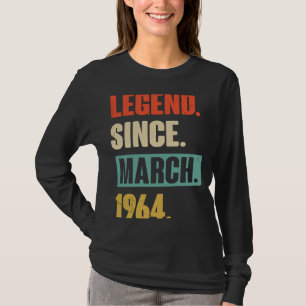 Camiseta Legenda desde março de 1964 Aniversário 59º Decora