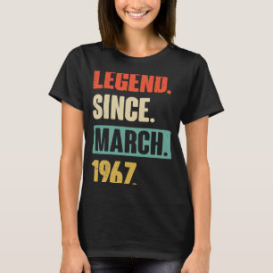 Camiseta Legenda desde março de 1967 Aniversário 56º Decora