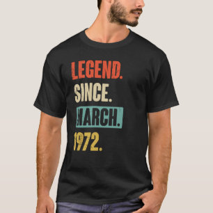 Camiseta Legenda Desde Março De 1972 Aniversário 51rua Deco