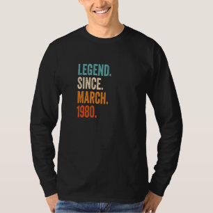 Camiseta Legenda desde março de 1980 43º aniversário