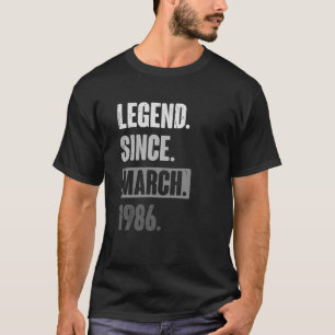 Camiseta Legenda desde março de 1986 Aniversário 37º Decora
