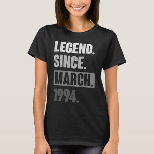 Camiseta Legenda desde março de 1994 Aniversário 29º Decora