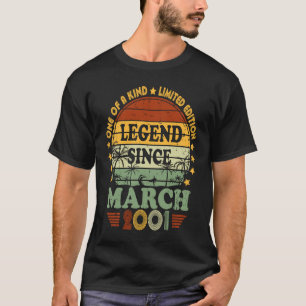 Camiseta Legenda desde março de 2001 22º aniversário 22 ano