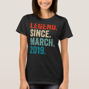 Camiseta Legenda desde março de 2019 4º aniversário de 4 an