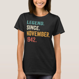 Camiseta Legenda Desde Novembro De 1942 80 Aniversário De 8