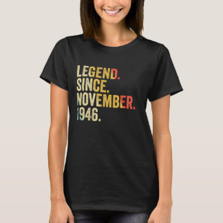 Camiseta Legenda desde novembro de 1946 76 anos 76 anos Nas