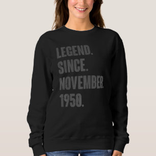 Camiseta Legenda desde novembro de 1950 72 anos 72 anos
