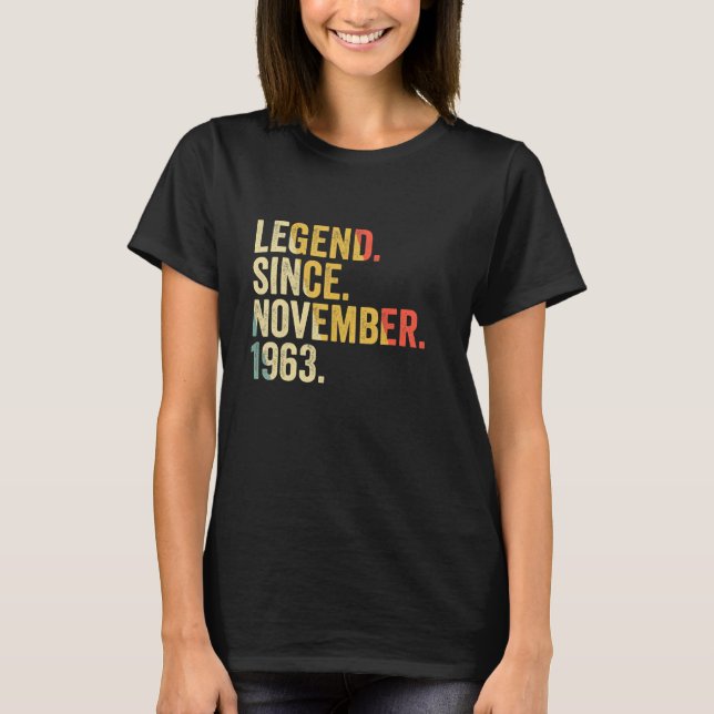 Camiseta Legenda desde novembro de 1963 59 anos 59 anos (Frente)