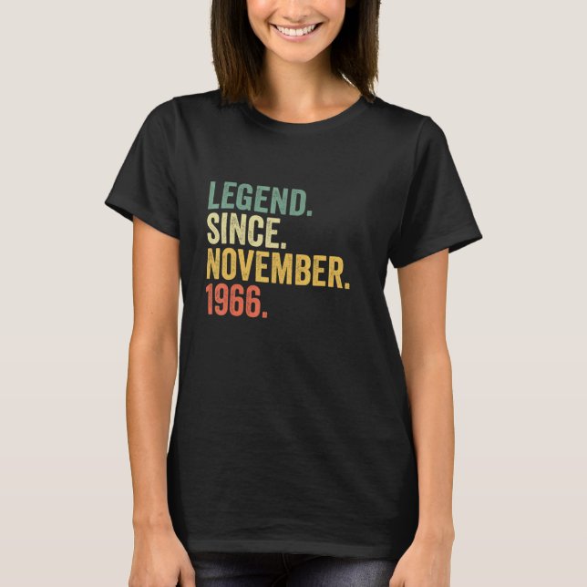 Camiseta Legenda desde novembro de 1966 56 anos 56 anos (Frente)