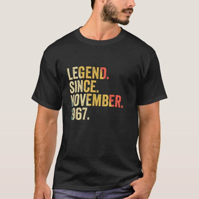 Camiseta Legenda desde novembro de 1967 55 anos 55 anos Nas (Frente)