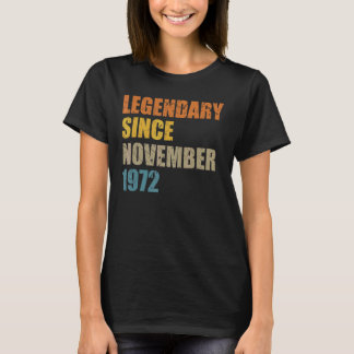 Camiseta Legenda Desde Novembro De 1972 50 Anos 50 50 Birth