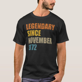 Camiseta Legenda Desde Novembro De 1972 50 Anos 50 50 Birth