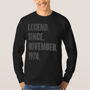 Camiseta Legenda desde novembro de 1974 48 anos 48 anos