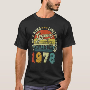 Camiseta Legenda Desde Novembro De 1978 Nascimento De 44 De
