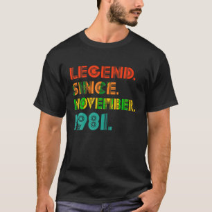 Camiseta Legenda Desde Novembro De 1981 Nascimento De Prese