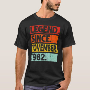 Camiseta Legenda desde novembro de 1982 aniversário de 40 a