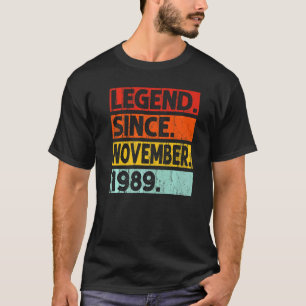 Camiseta Legenda desde novembro de 1989 33º Aniversário Vin