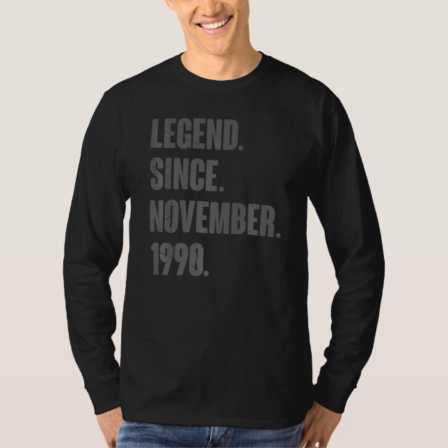 Camiseta Legenda desde novembro de 1990 32 anos 32 anos (Frente)