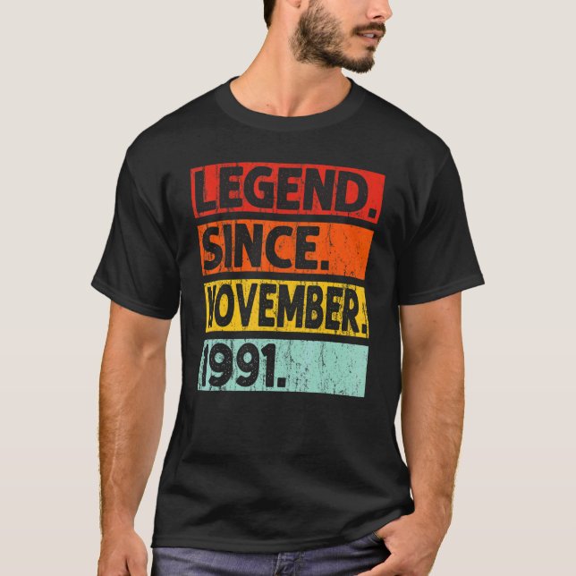 Camiseta Legenda desde novembro de 1991 31º Aniversário Vin (Frente)