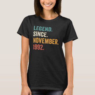 Camiseta Legenda Desde Novembro De 1992 aniversário de 30 a