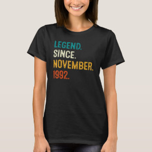 Camiseta Legenda Desde Novembro De 1992 aniversário de 30 a