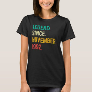Camiseta Legenda Desde Novembro De 1992 aniversário de 30 a