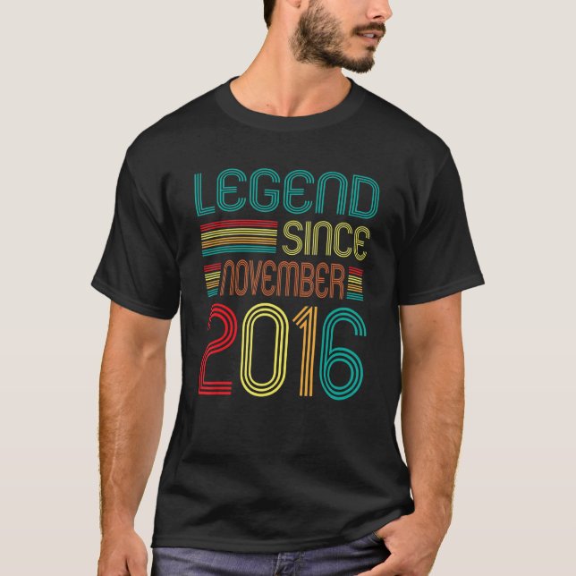 Camiseta Legenda Desde Novembro De 2016 Retro 6 Anos 6 B (Frente)