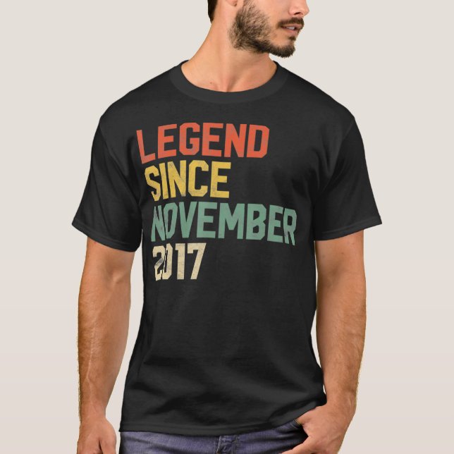 Camiseta Legenda desde novembro de 2017 4º Aniversário Pres (Frente)