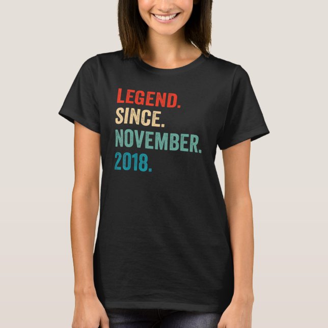 Camiseta Legenda desde novembro de 2018 4º Aniversário 4 An (Frente)