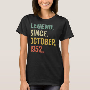 Camiseta Legenda Desde Outubro De 1952 70 Aniversário 70 An