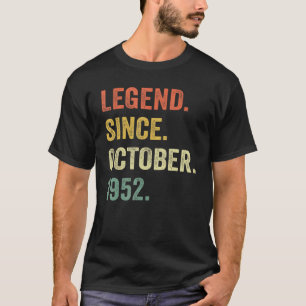 Camiseta Legenda Desde Outubro De 1952 70 Aniversário 70 An