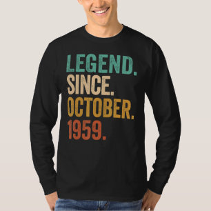 Camiseta Legenda Desde Outubro De 1959 63 Anos 63 Anos Nasc