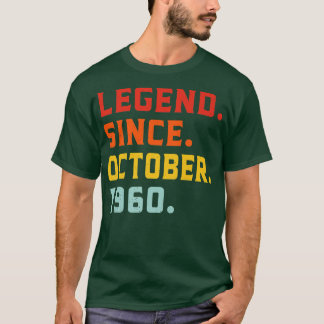Camiseta Legenda desde outubro de 1960 62º Aniversário Vint