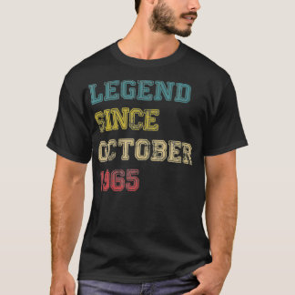 Camiseta Legenda desde outubro de 1965 Tee 55th Birthday Gi