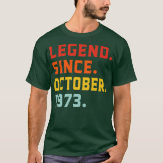 Camiseta Legenda desde outubro de 1973 49º aniversário Vint