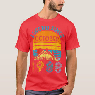 Camiseta Legenda desde outubro de 1988 34 anos Vintage 34t