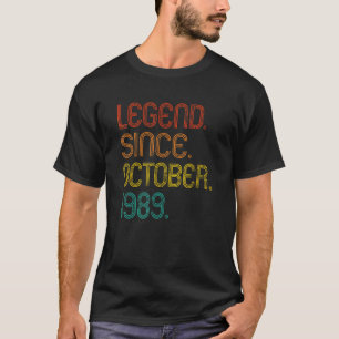 Camiseta Legenda Desde Outubro De 1989 Retro 33 Anos 33 Ano