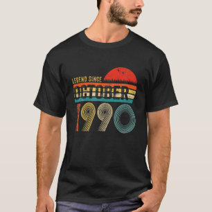 Camiseta Legenda Desde Outubro De 1990 30 Bday Oferece 30 A