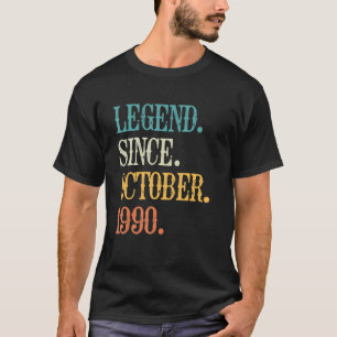 Camiseta Legenda desde outubro de 1990 32º Aniversário 32 A