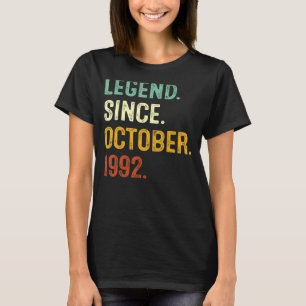 Camiseta Legenda Desde Outubro De 1992 aniversário de 30 an