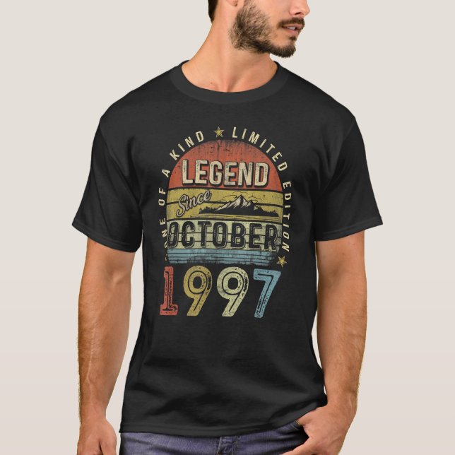 Camiseta Legenda Desde Outubro De 1997 25 Aniversário 25 An (Frente)