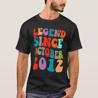 Camiseta Legenda Desde Outubro De 2012 Vintage Birthday Ret