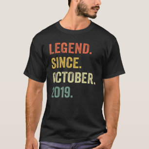 Camiseta Legenda Desde Outubro De 2019 aniversário de 3 ano