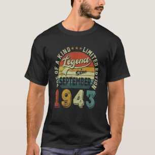 Camiseta Legenda desde setembro de 1943 79 anos 79 anos Nas