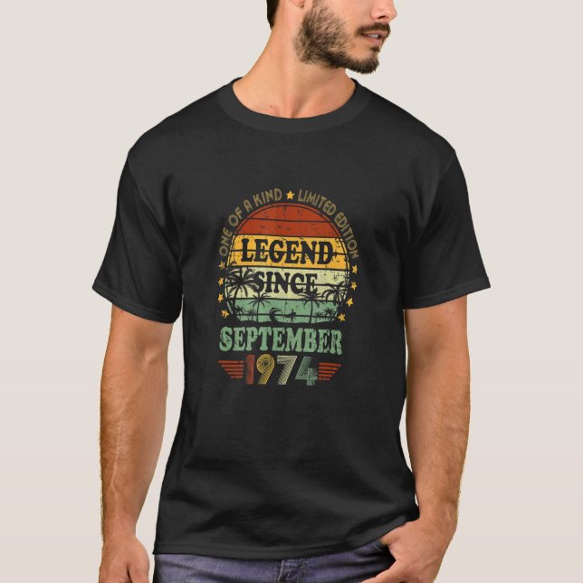 Camiseta Legenda desde setembro de 1974 48º aniversário 48  (Frente)