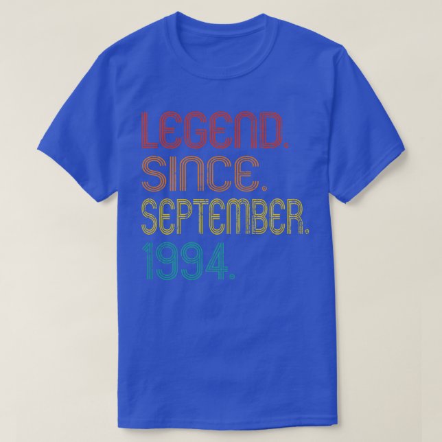 Camiseta Legenda desde setembro de 1994 28 anos Presentes 2 (Frente do Design)